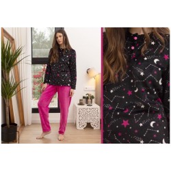 PIJAMA IDARA NEGRO Y FUCSIA