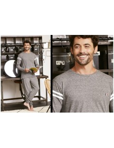 DOU PIJAMA GRIS ALGODÓN DE PUNTO