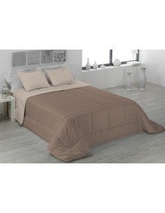 EDREDON NORDICO BICOLOR FIBRA SAMANTA BEIGE/AVELLANA