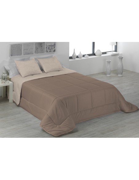 EDREDON NORDICO BICOLOR FIBRA SAMANTA BEIGE/AVELLANA