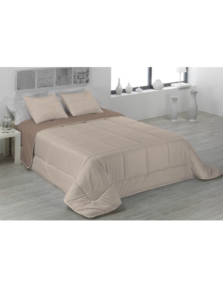 EDREDON NORDICO BICOLOR FIBRA SAMANTA BEIGE/AVELLANA