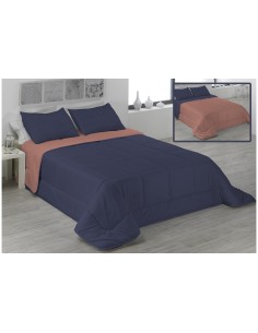 EDREDON NORDICO BICOLOR FIBRA SAMANTA MARINO/CORAL