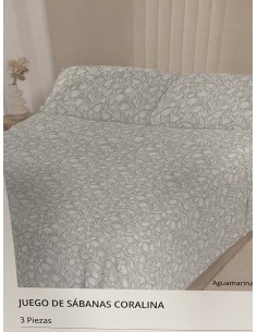 JUEGO SÁBANAS CORALINA CLARIS VERDE